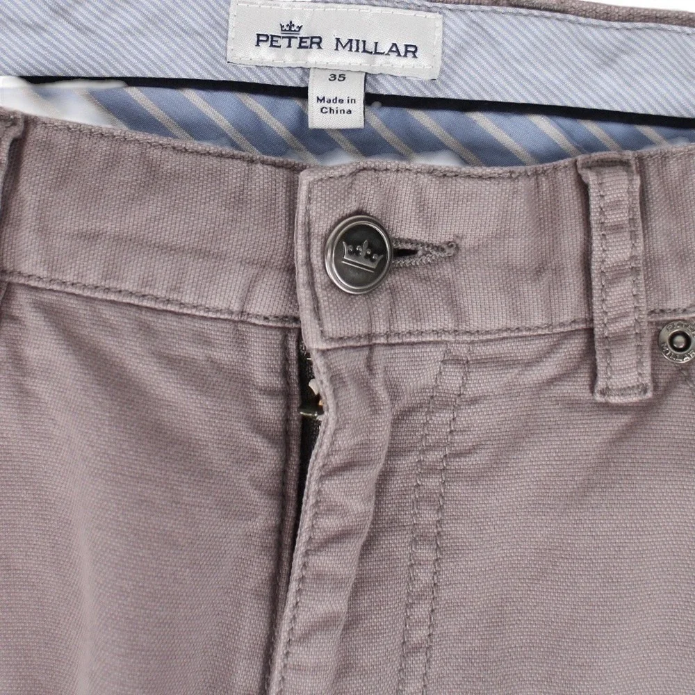 Peter Millar Men's Gray Chino Pants Straight Leg Casual Size 35